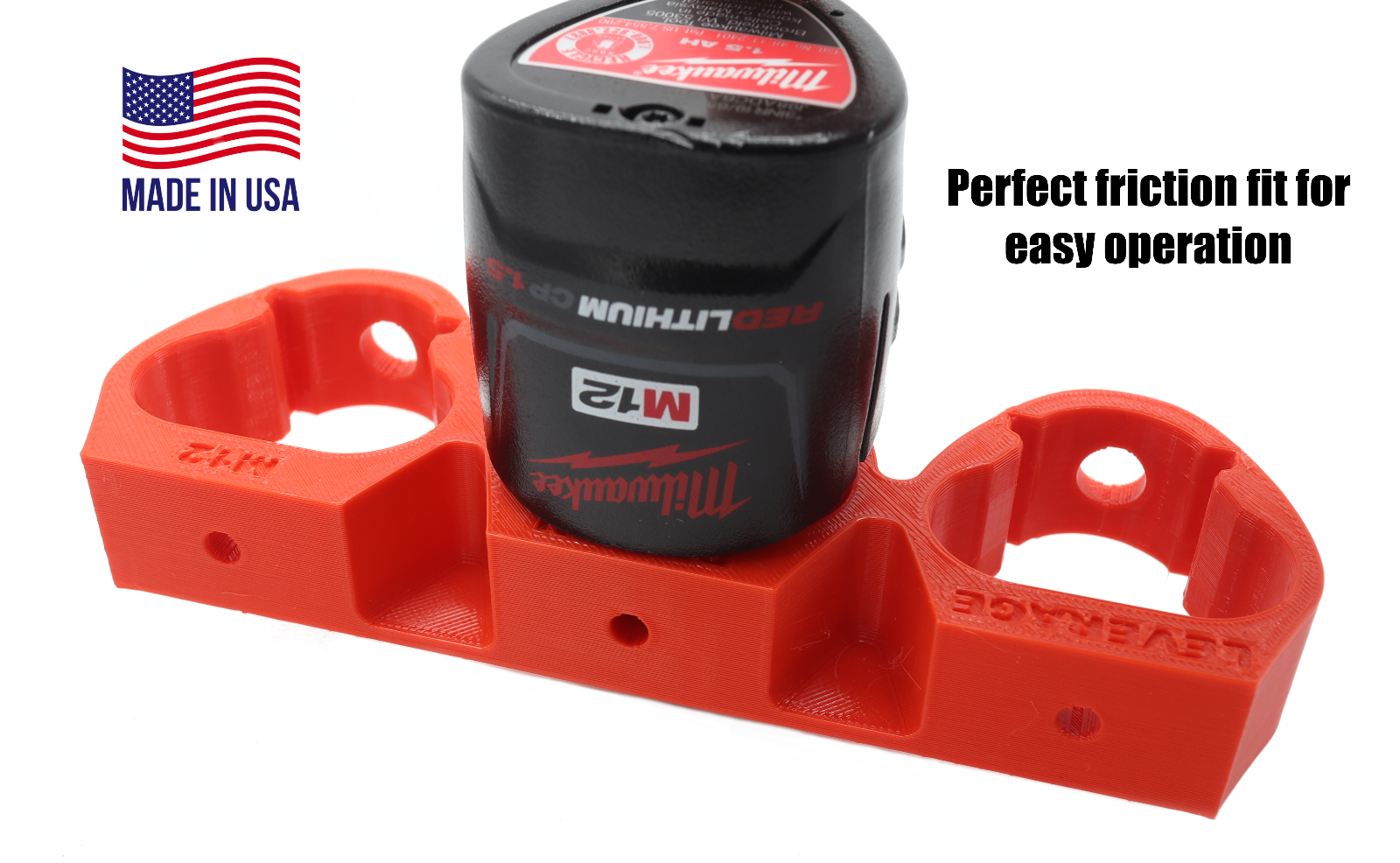 Triple Milwaukee M12 Battery Mount / Hanger / Holder - SLIDE ON Made in the USA