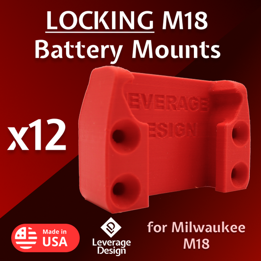 2024 SPECIAL 12 Pack: HEAVY DUTY Milwaukee M18 Battery Holder/Mount MADE IN USA