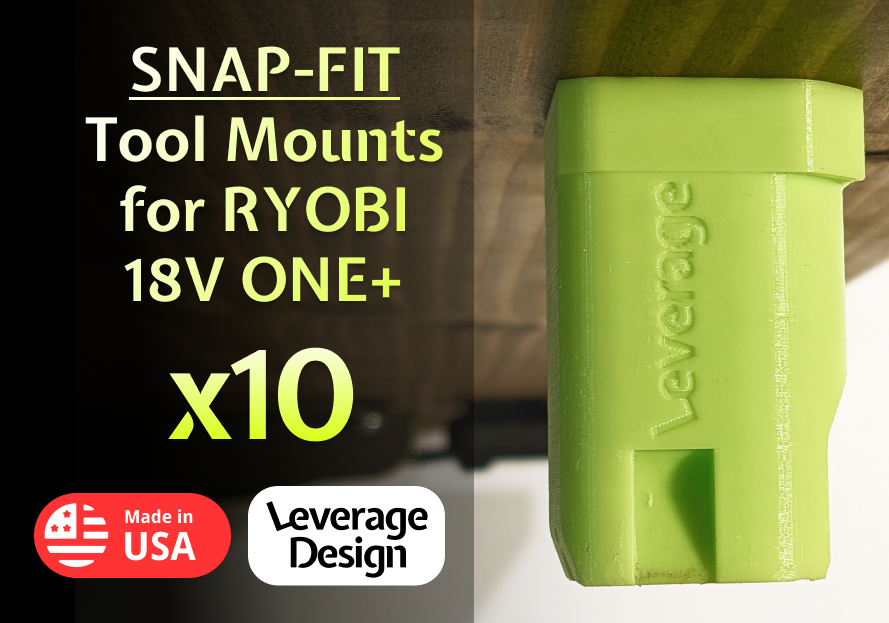 SNAP FIT! 10 Pack: Ryobi 18V ONE+ Tool Mounts / Hangers / Holders MADE IN USA
