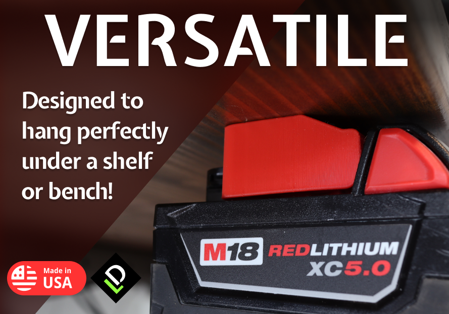 COMBO Pack: 5 / 5 HEAVY DUTY Milwaukee M18 TOOL Holder Mount - MADE IN USA