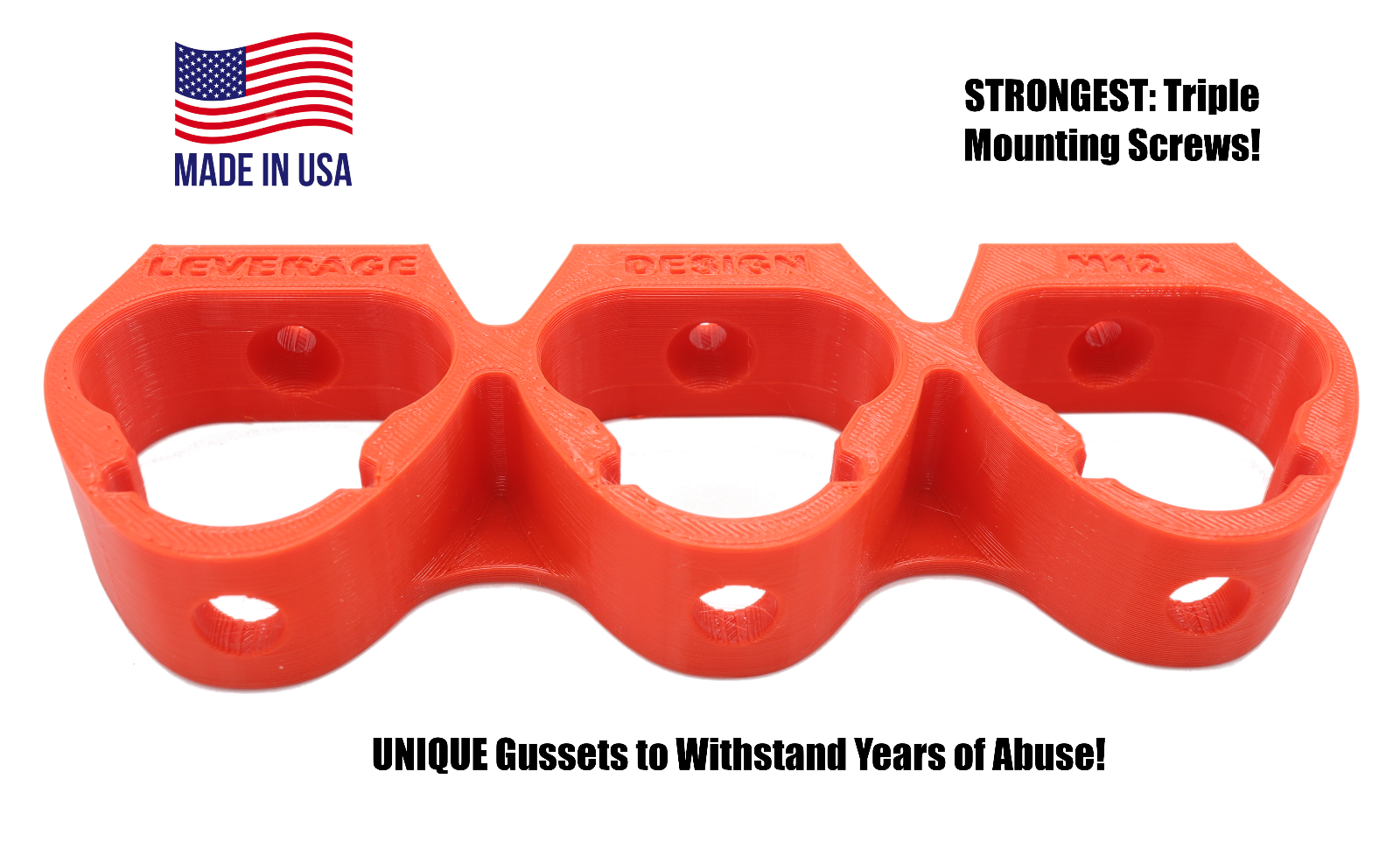 Triple Milwaukee M12 Battery Mount / Hanger / Holder - SLIDE ON Made in the USA