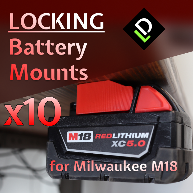 2023 SPECIAL 10 Pack: Milwaukee M18 Battery Holder / Mount MADE IN USA