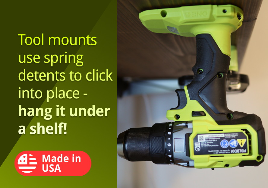 COMBO! 6+6 Pack: Ryobi 18V ONE+ Tool and Battery Mounts / Holders MADE IN USA