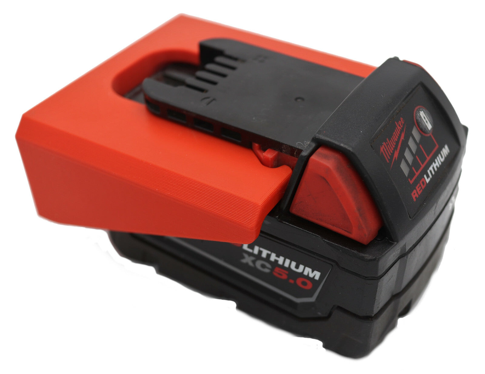 IMPROVED DESIGN: 2 Pack - Milwaukee Battery Holder Wall Mount M18 MADE IN USA