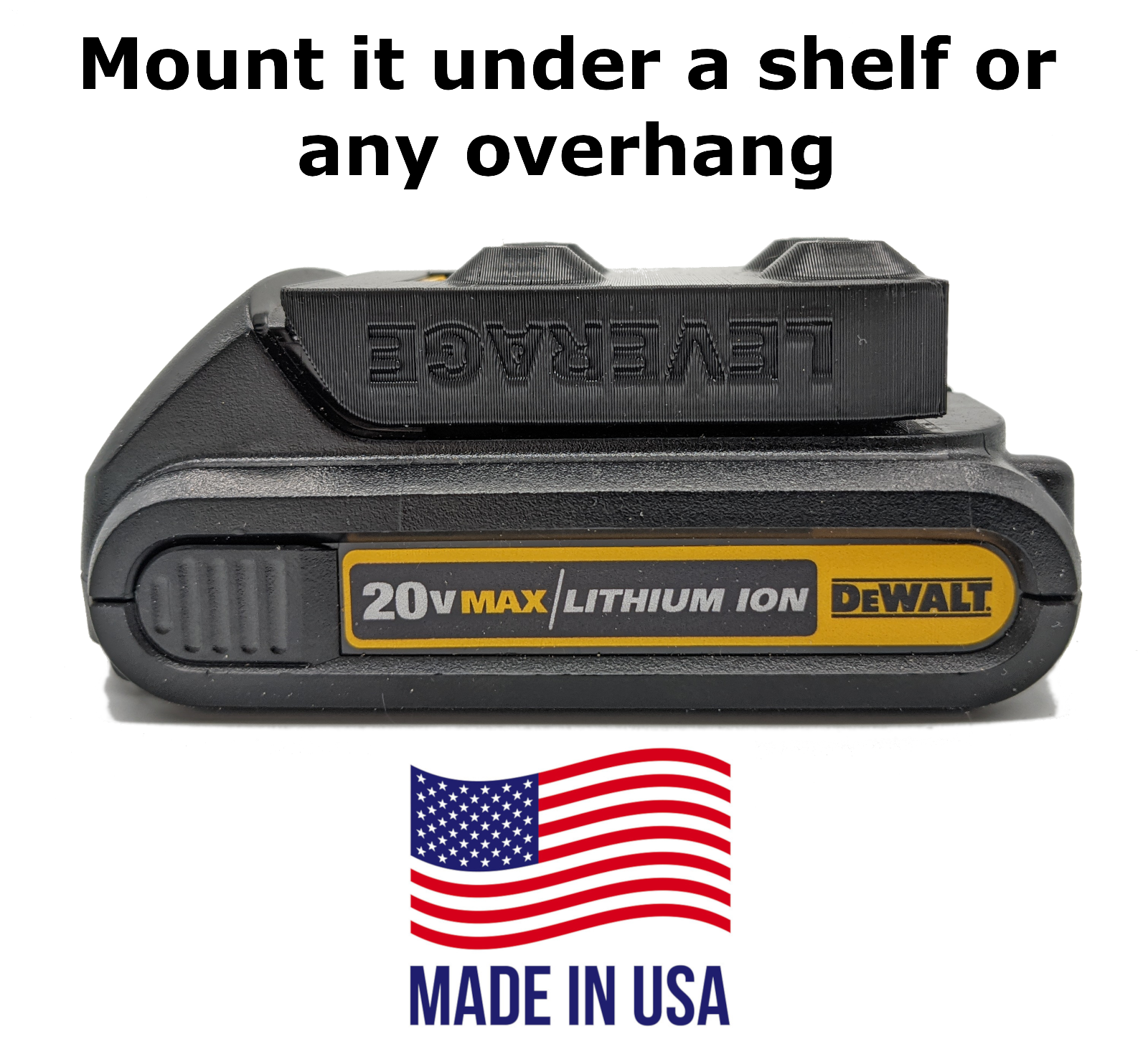 BEST FIT! 6 Pack: DeWALT 20V 60V Battery Mounts / Hangers / Holders MADE IN USA