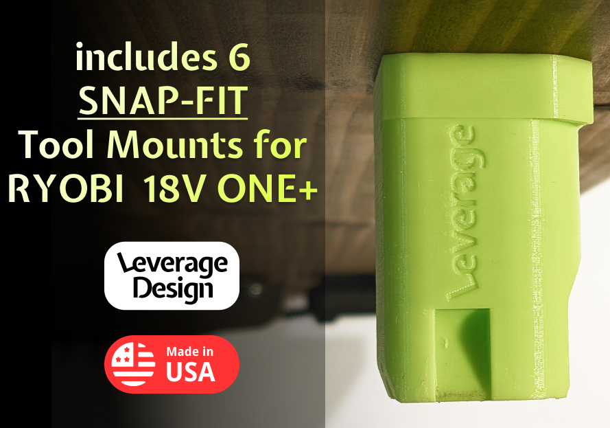 COMBO! 6+6 Pack: Ryobi 18V ONE+ Tool and Battery Mounts / Holders MADE IN USA