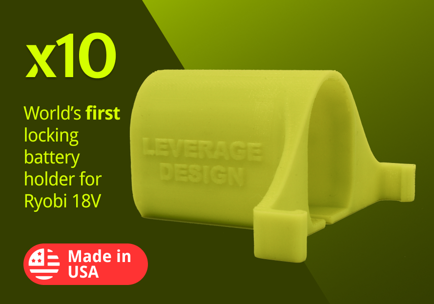 LOCKING! 10 Pack: Ryobi 18V ONE+ Battery Mounts / Hangers / Holders MADE IN USA