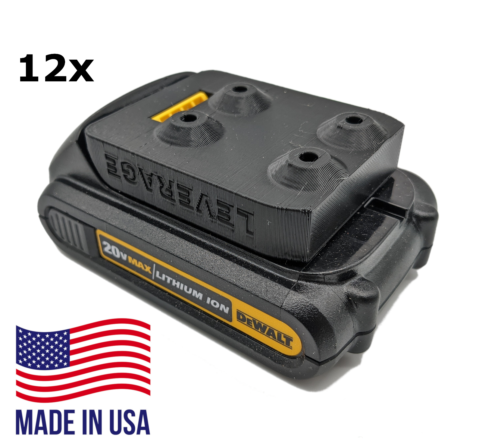 BEST FIT! 12 Pack: DeWALT 20V 60V Battery Mounts / Hangers / Holders MADE IN USA