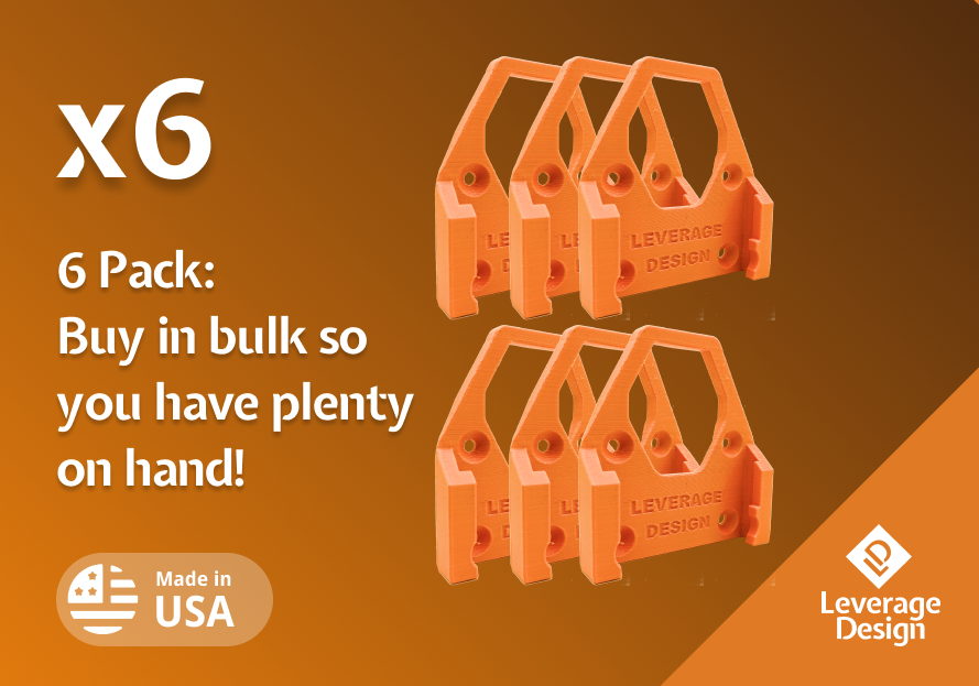 LOCKING! 6 Pack: RIDGID 18V ORANGE Battery Mounts / Holders - MADE IN USA