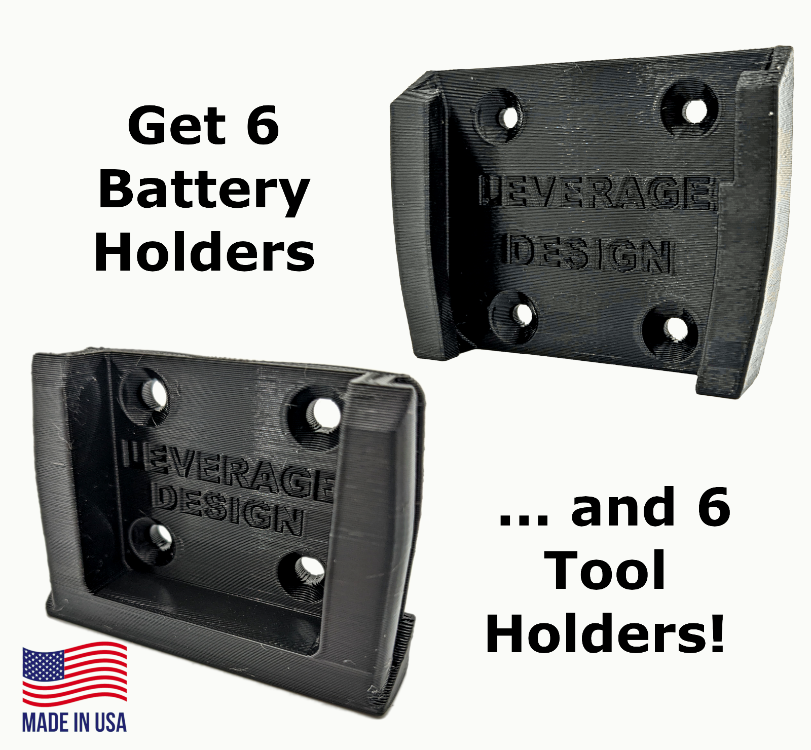 NEW! 6 / 6 Combo Pack RIDGID 18V Battery Mounts / Hangers / Holders- MADE IN USA