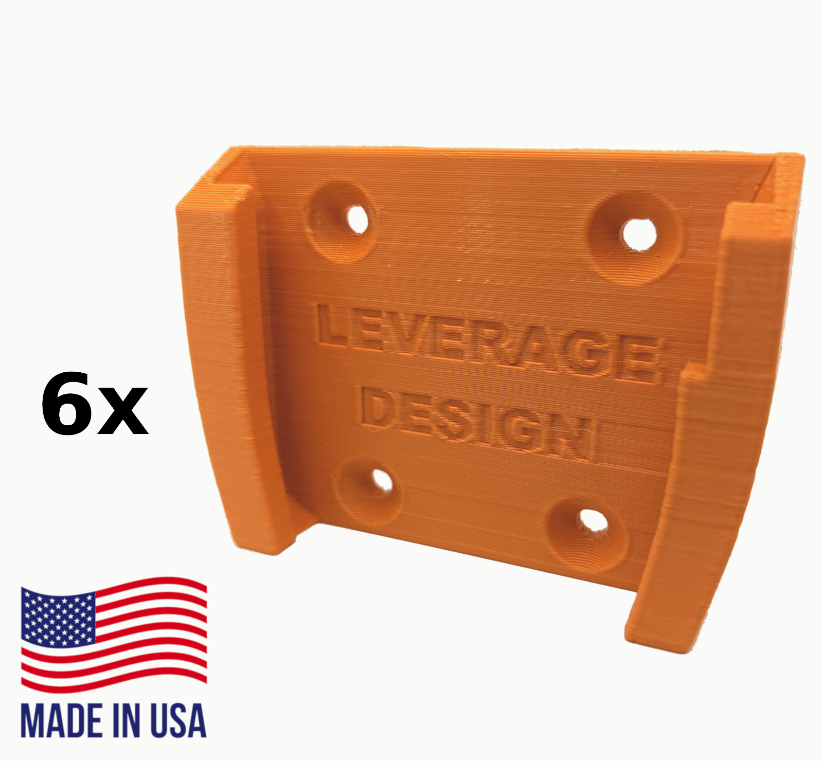 ORANGE! 6 Pack: RIDGID 18V Battery Mounts / Hangers / Holders - MADE IN USA