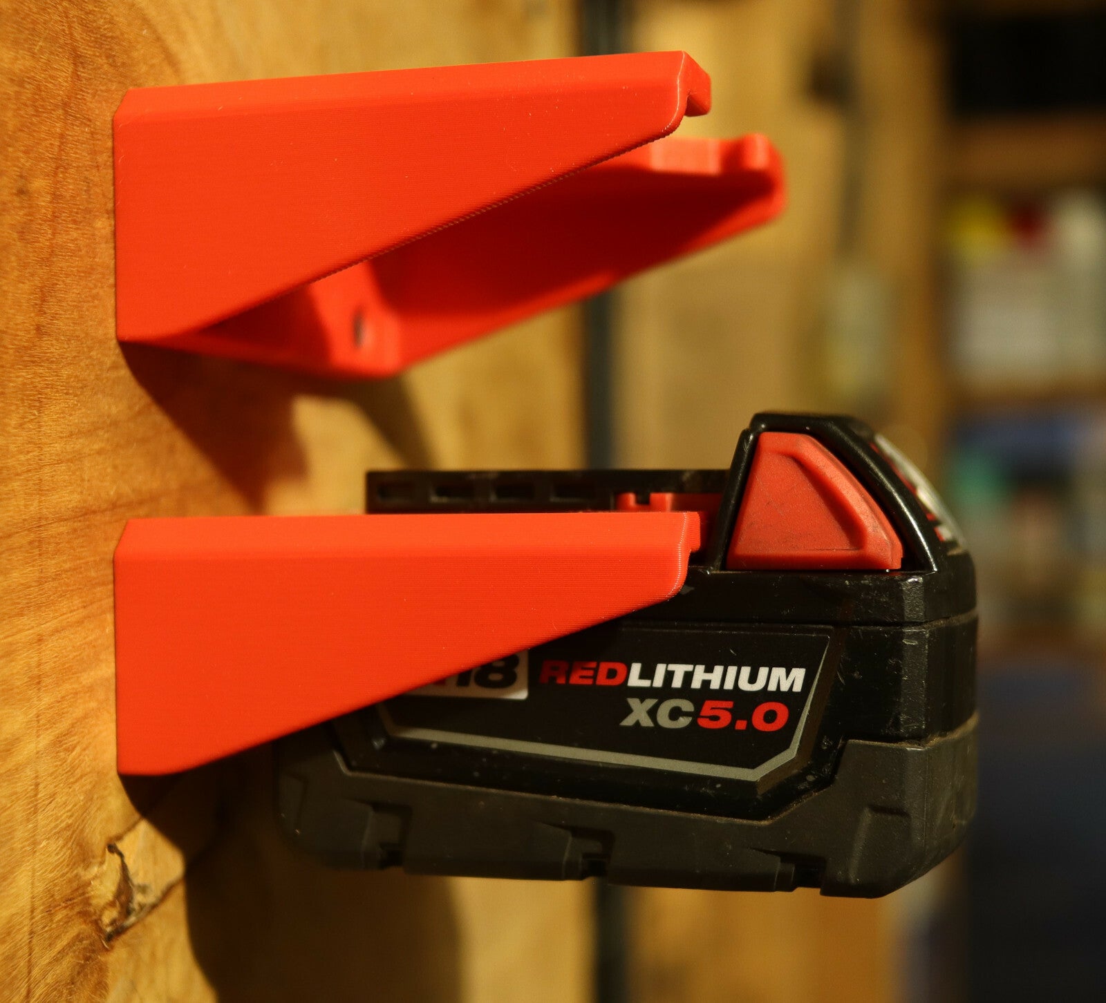 IMPROVED DESIGN: 2 Pack - Milwaukee Battery Holder Wall Mount M18 MADE IN USA