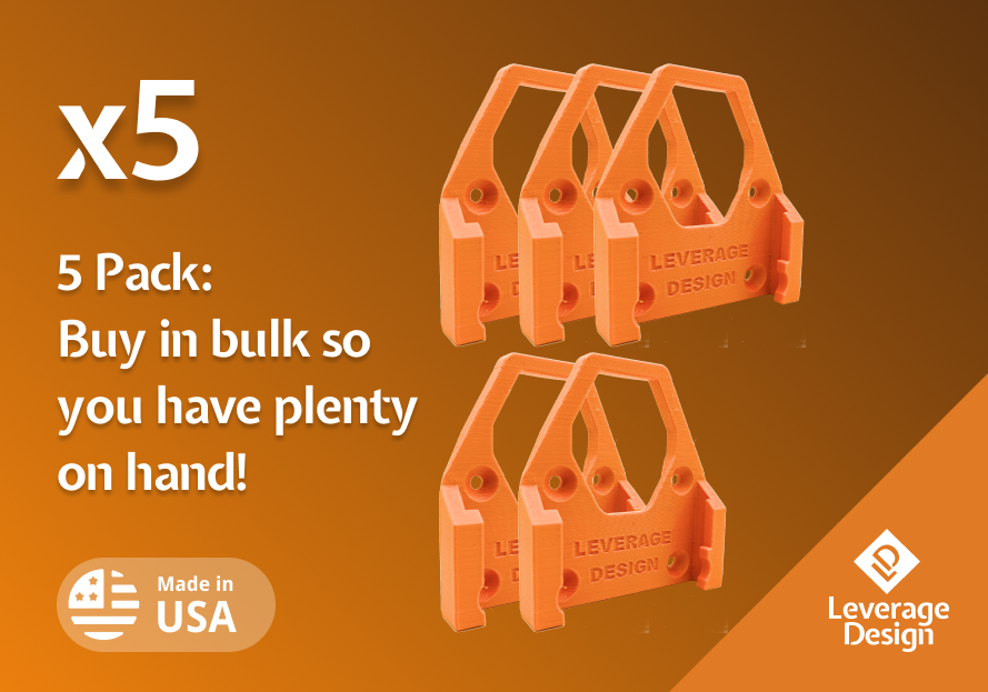 LOCKING! 5 Pack: RIDGID 18V ORANGE Battery Mounts / Holders - MADE IN USA