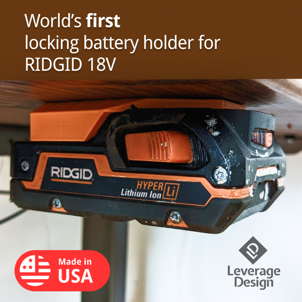 LOCKING! 6 Pack: RIDGID 18V ORANGE Battery Mounts / Holders - MADE IN USA