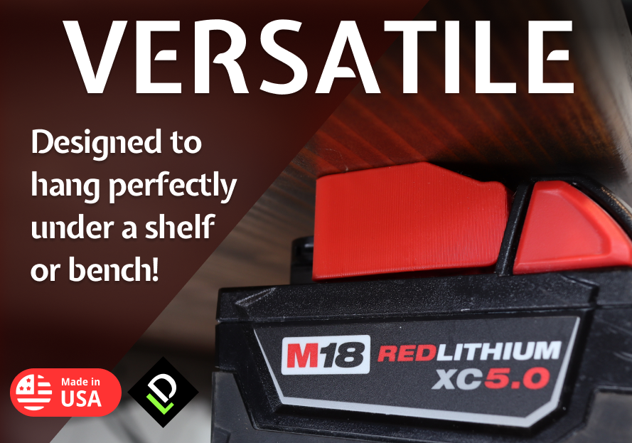 COMBO: 6 / 6 HEAVY DUTY Milwaukee M18 TOOL and Battery Holders Mount MADE IN USA