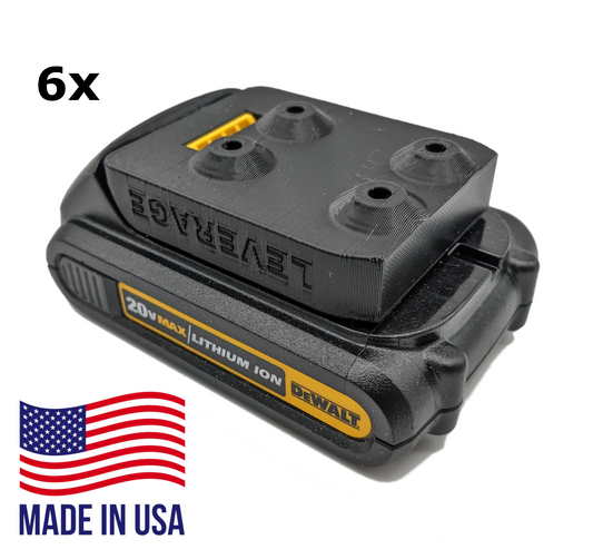 BEST FIT! 6 Pack: DeWALT 20V 60V Battery Mounts / Hangers / Holders MADE IN USA