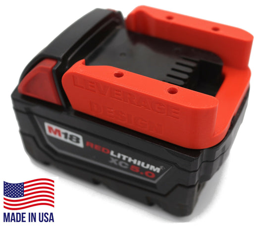 6 Pack: HEAVY DUTY Milwaukee M18 Battery Holder / Wall Bracket Under Shelf Mount